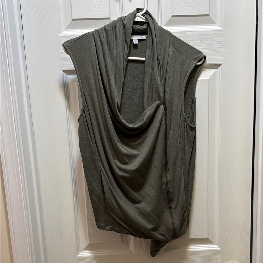 Draped Olive Sleeveless Top